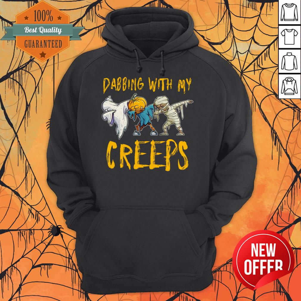 Official Dabbing With My Creeps Halloween Funny Matching Friends Shirt