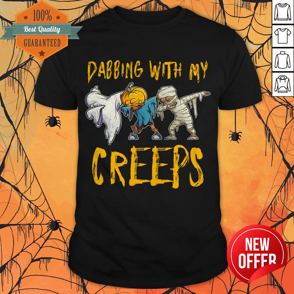 Official Dabbing With My Creeps Halloween Funny Matching Friends Shirt