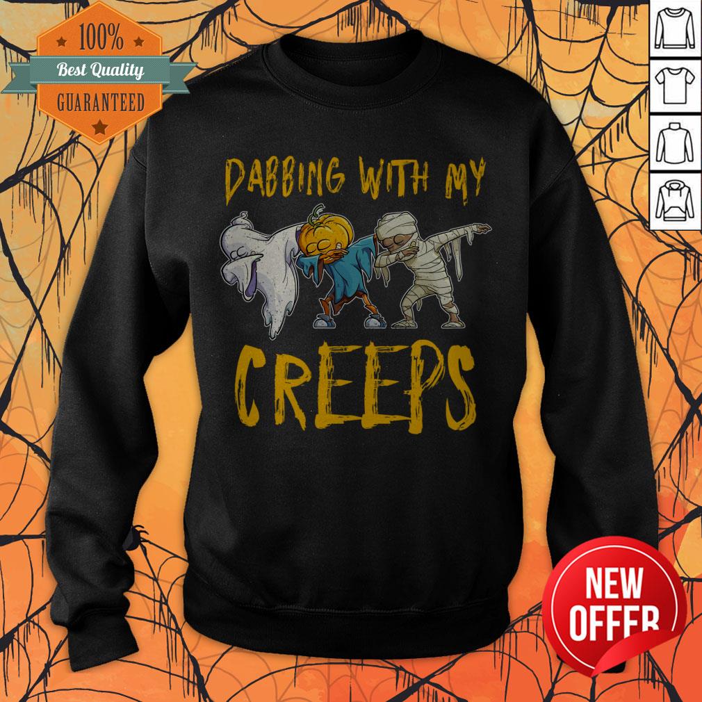 Official Dabbing With My Creeps Halloween Funny Matching Friends Shirt