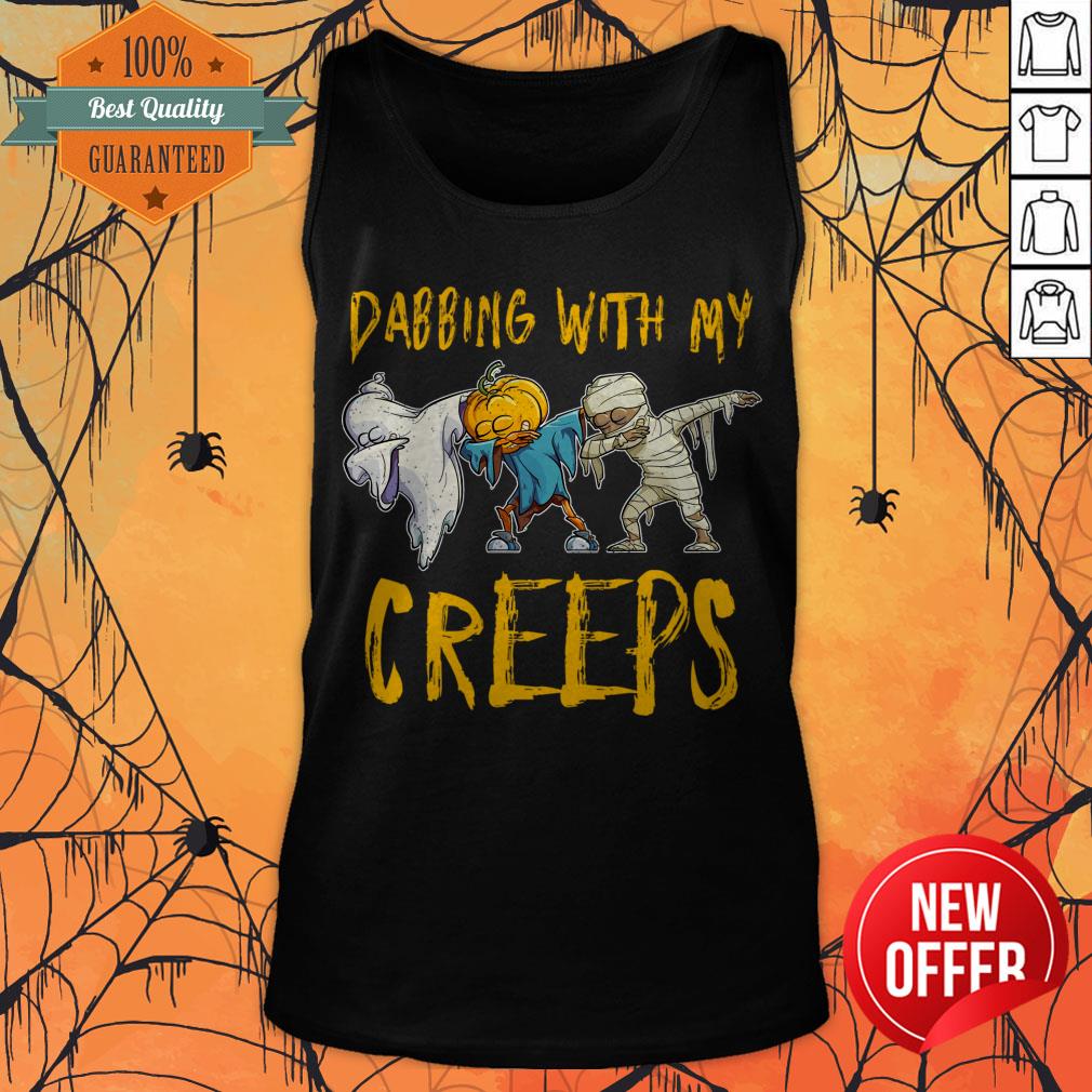 Official Dabbing With My Creeps Halloween Funny Matching Friends Shirt