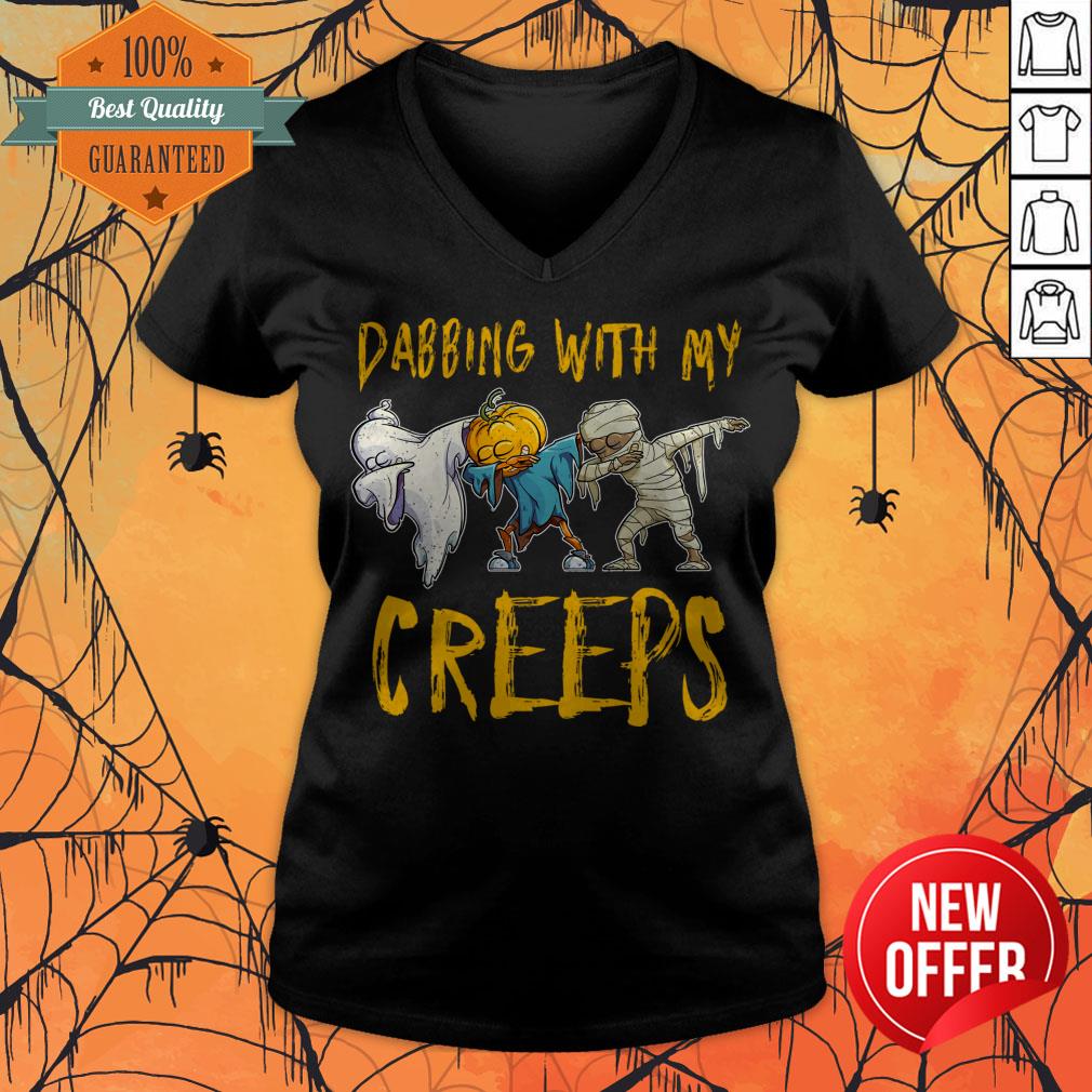 Official Dabbing With My Creeps Halloween Funny Matching Friends Shirt