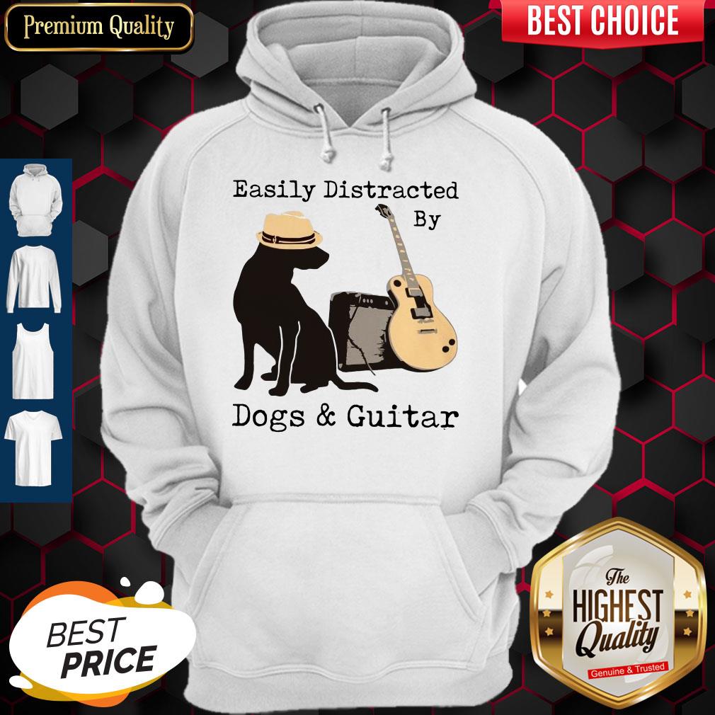 Official Easily Distracted By Guitar And Dogs Shirt