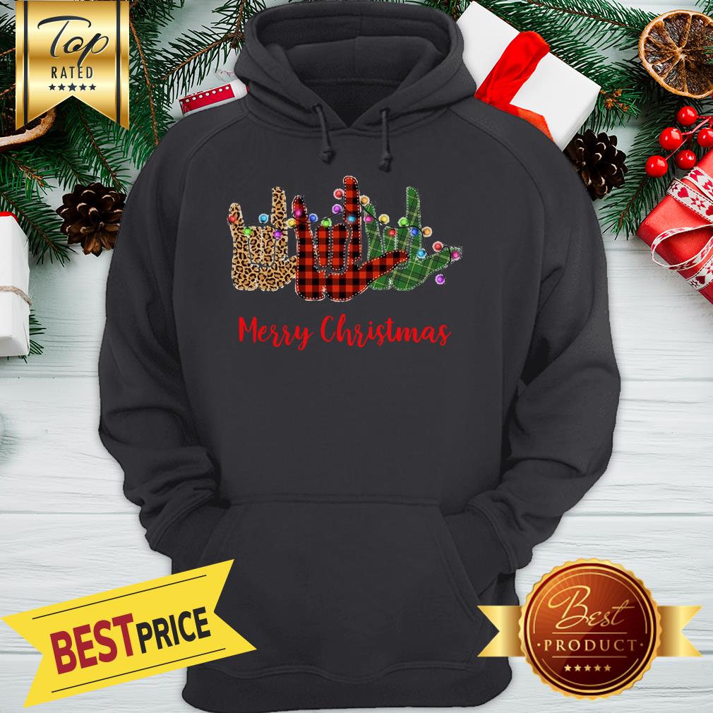 Official Hand I Love You Merry Christmas Shirt