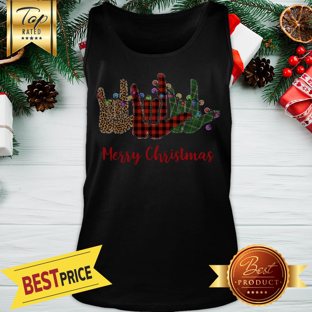 Official Hand I Love You Merry Christmas Shirt