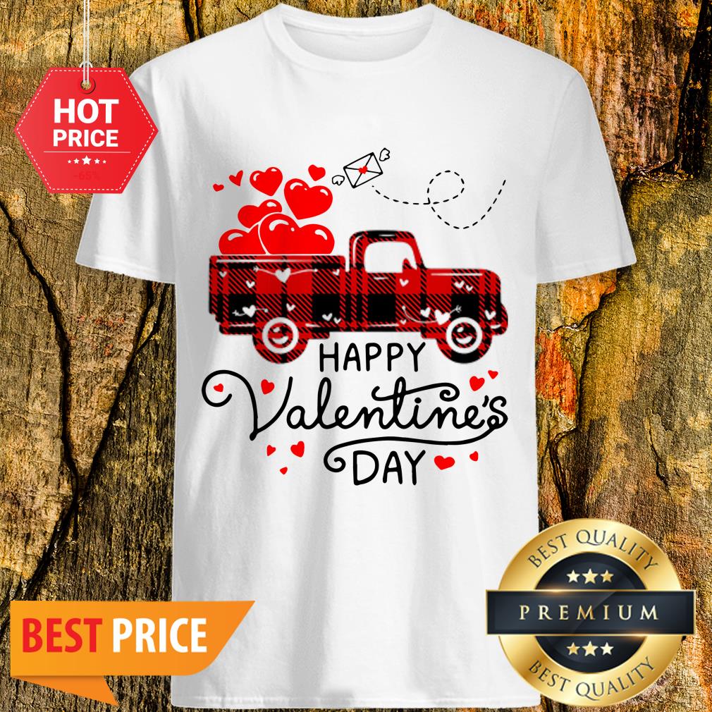 Official Happy Valentine's Day Heart Red Plaid Truck Shirt