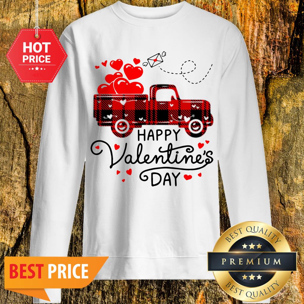 Official Happy Valentine's Day Heart Red Plaid Truck Shirt