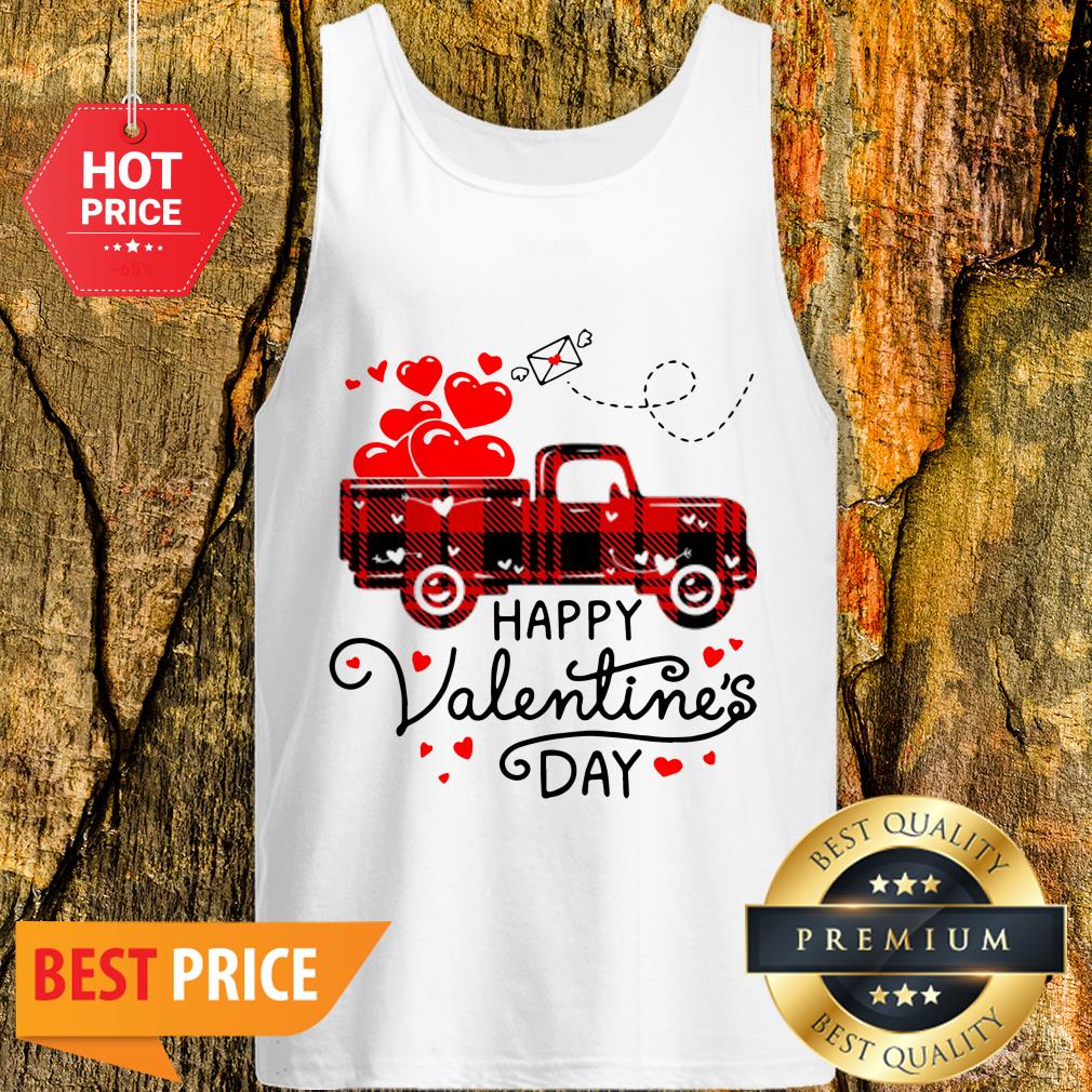 Official Happy Valentine's Day Heart Red Plaid Truck Shirt