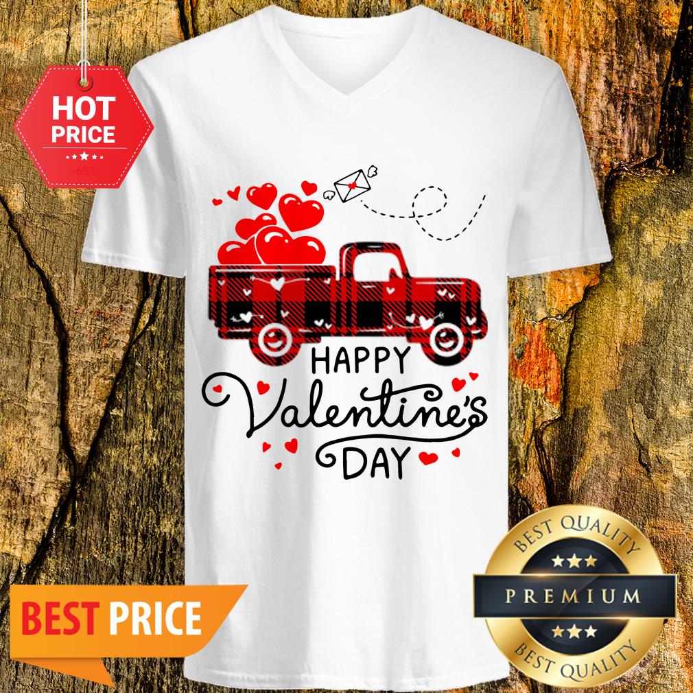 Official Happy Valentine's Day Heart Red Plaid Truck Shirt
