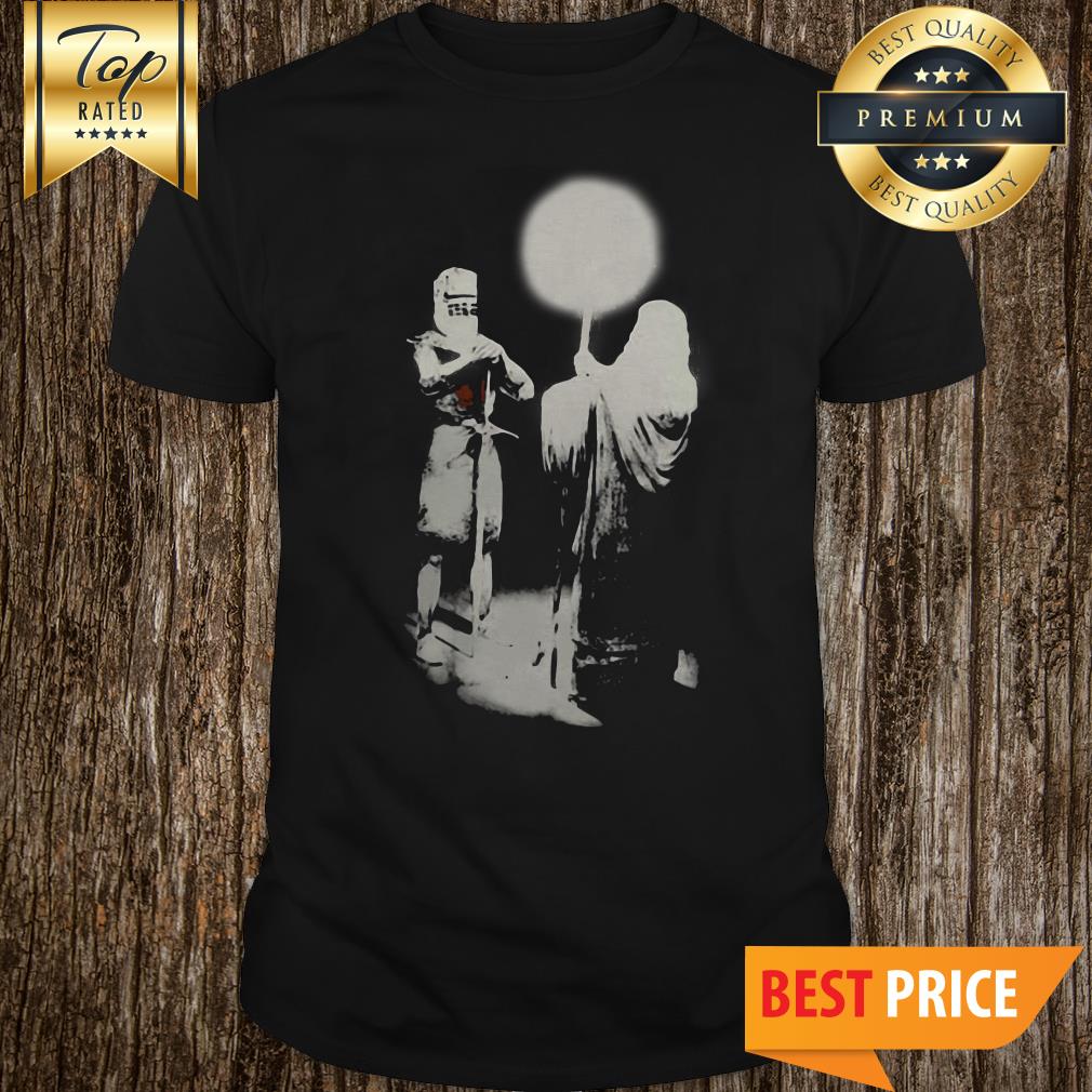 Official Monty Python None Shall Pass Black Knight shirt