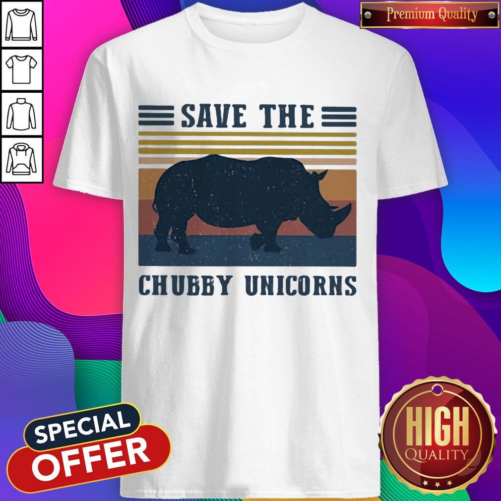 Official Save The Chubby Unicorns Vintage Retro Shirt