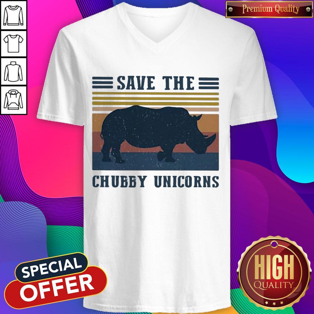 Official Save The Chubby Unicorns Vintage Retro Shirt