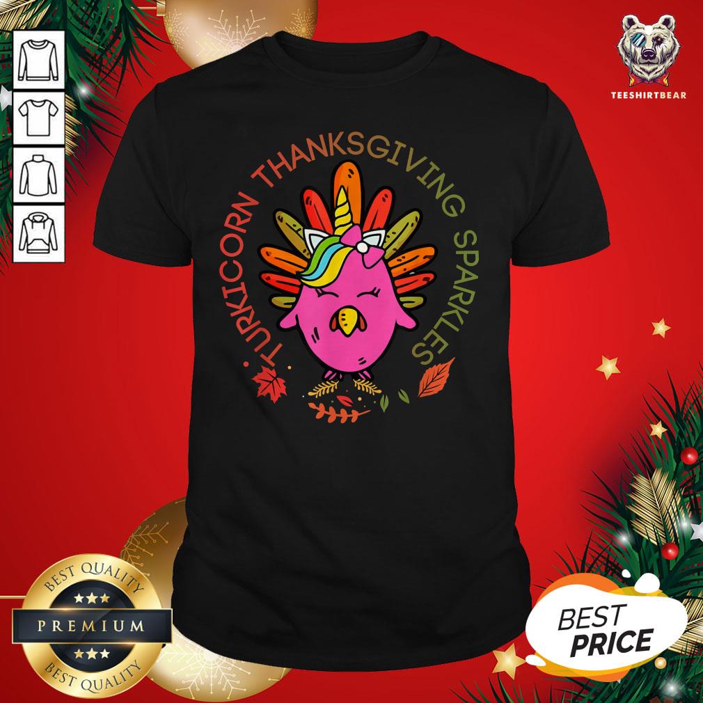Official Unicorn Turkey Thanksgiving Sparkles Shirt