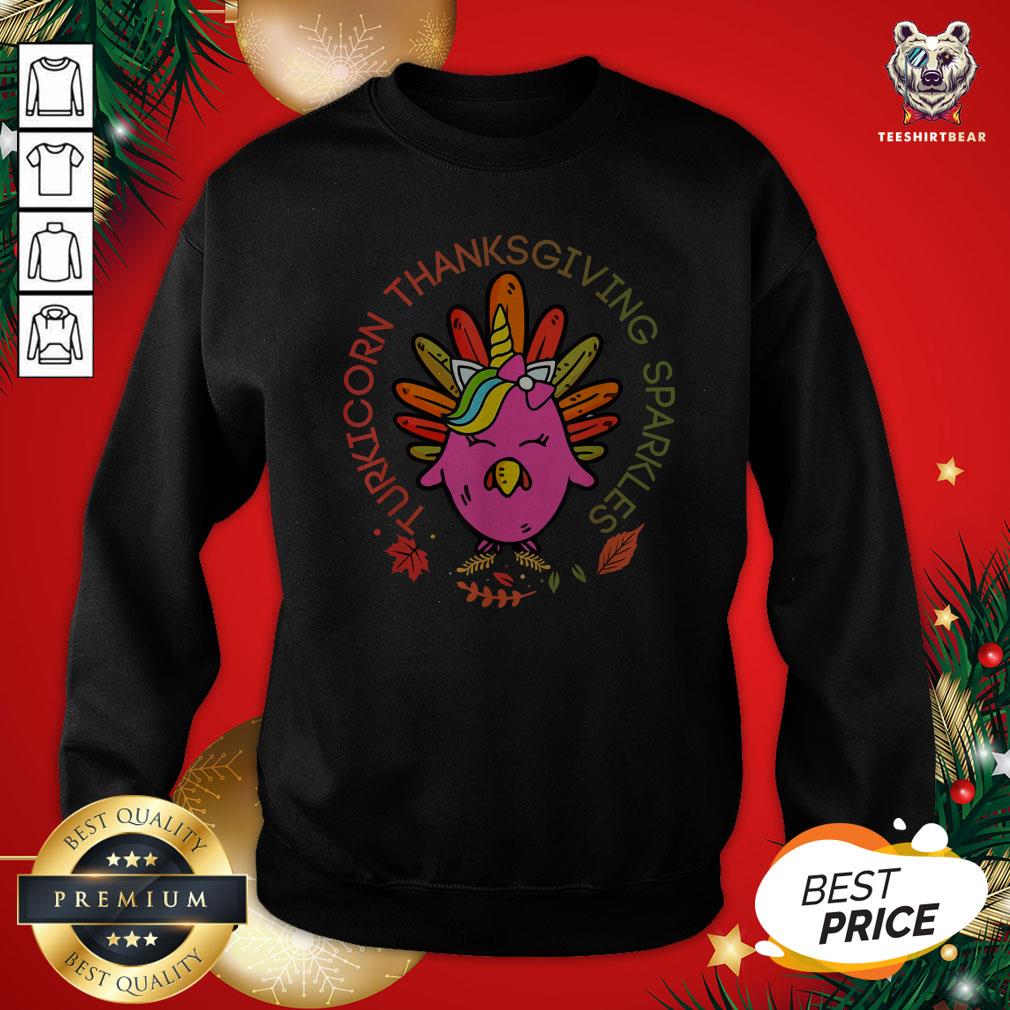 Official Unicorn Turkey Thanksgiving Sparkles Shirt