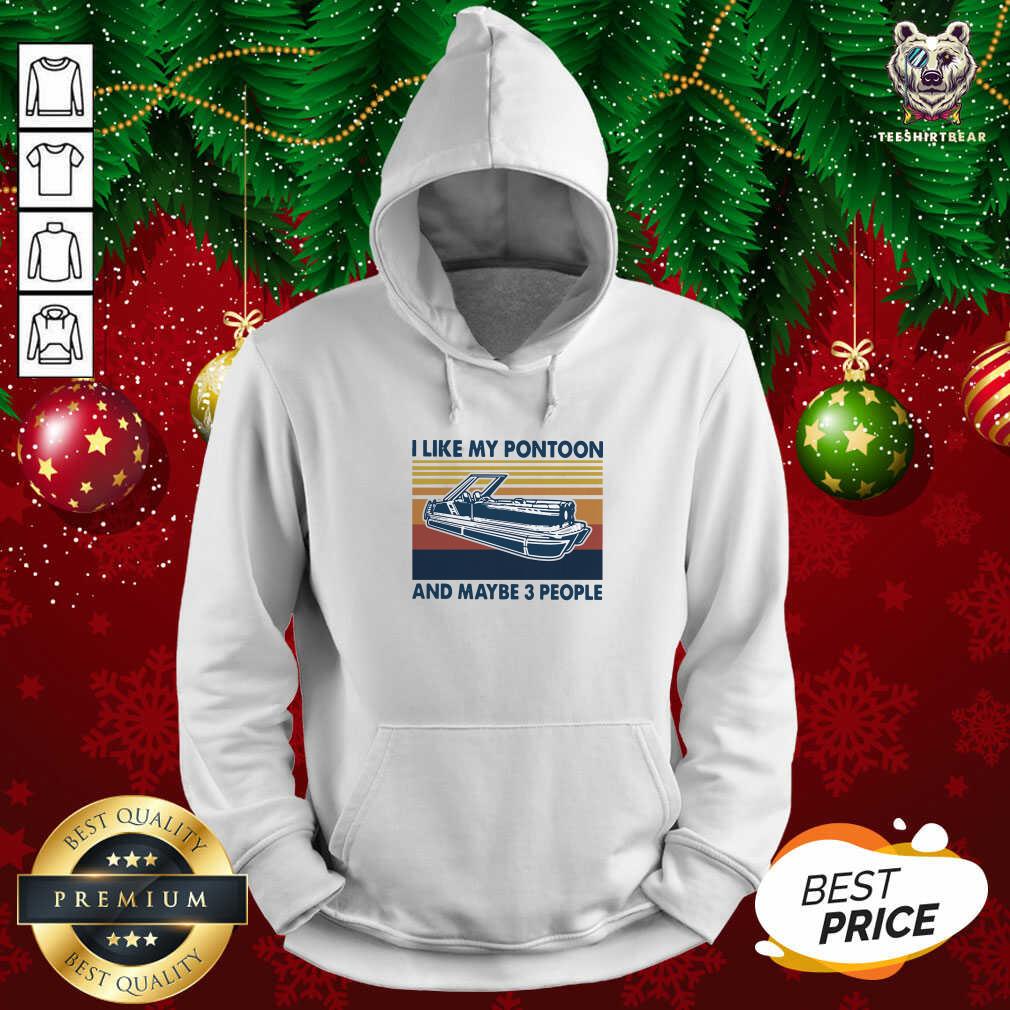 Original I Like My Pontoon And Maybe 3 People Vintage Retro Shirt