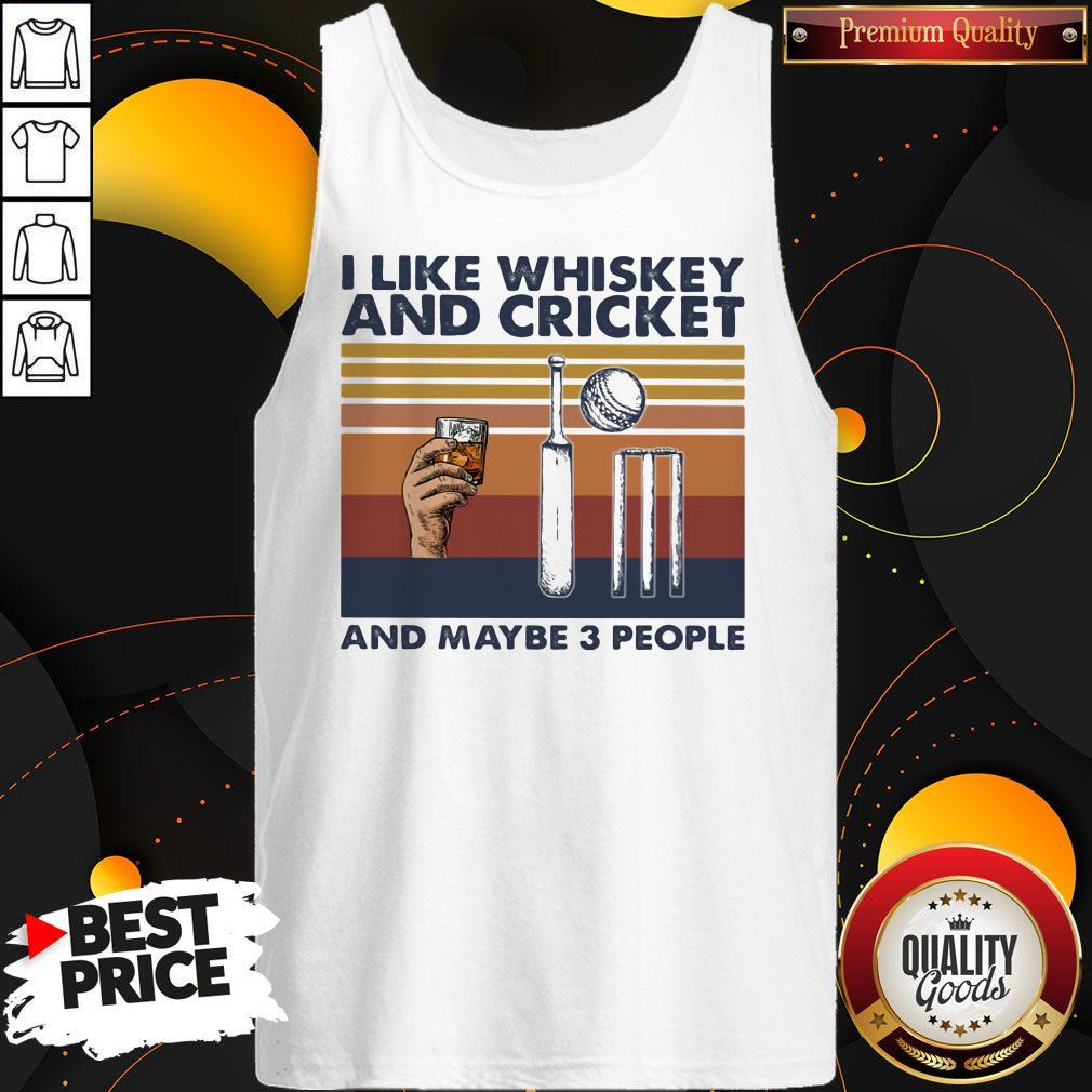 Original I Like Whiskey And Cricket And Maybe 3 People Vintage Retro Shirt