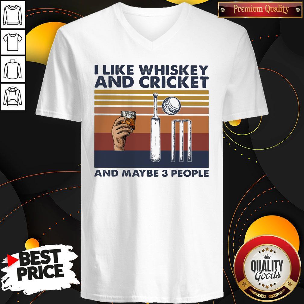 Original I Like Whiskey And Cricket And Maybe 3 People Vintage Retro Shirt