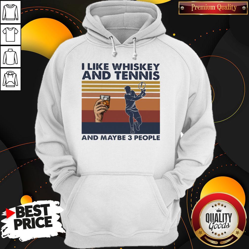 Original I Like Whiskey And Tennis And Maybe 3 People Vintage Retro Shirt