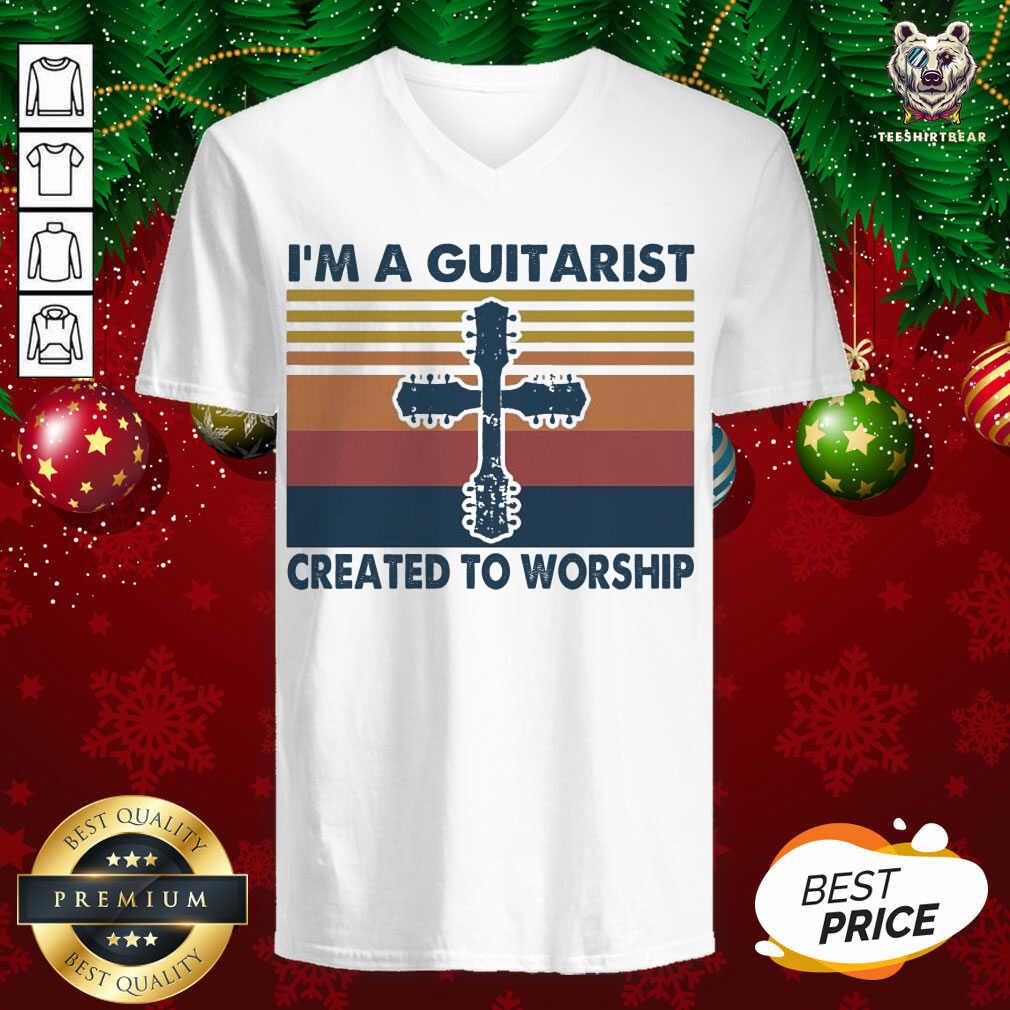 Original I’m A Guitarist Created To Worship Vintage Shirt
