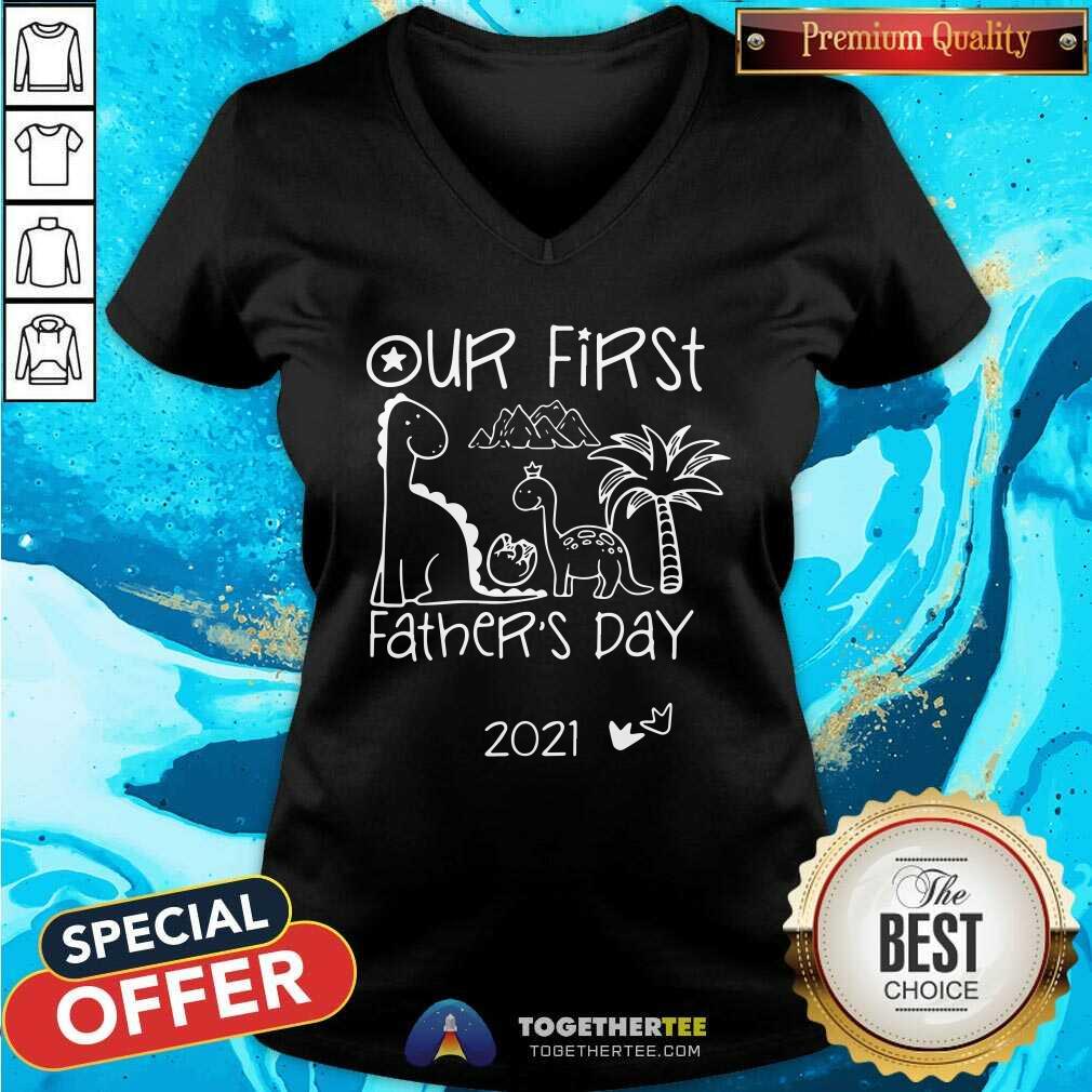 Our First Fathers Day Daddy And Olivia Dinosaur Shirt