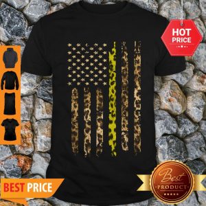 Official American Flag Thin Gold Line Leopard Shirt