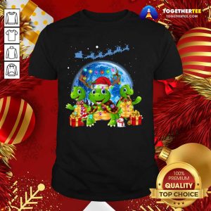 Beautiful Three Turtle Santa Reindeer Merry Christmas Shirt