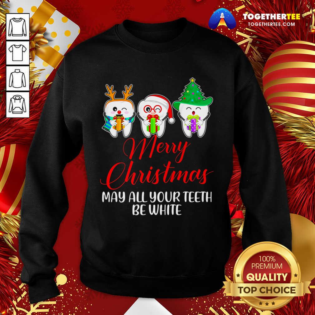 Perfect Christmas Santa Dentist Apparel May All Your Teeth Be White T-Shirt