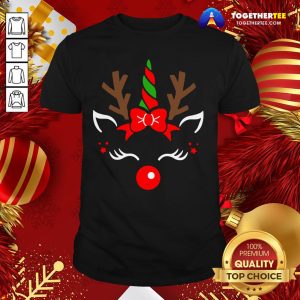 Official Unicorn Face Reindeer Antlers Christmas Funny Pet Kids Gifts Shirt