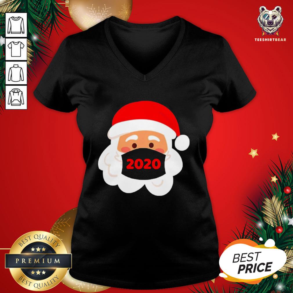 Premium Santa Claus Wearing Face Mask 2020 Christmas Shirt