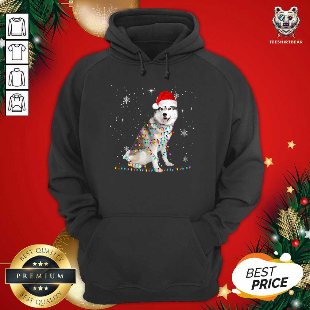 Premium Siberian Husky Santa Christmas Tree Lights Xmas T-Shirt