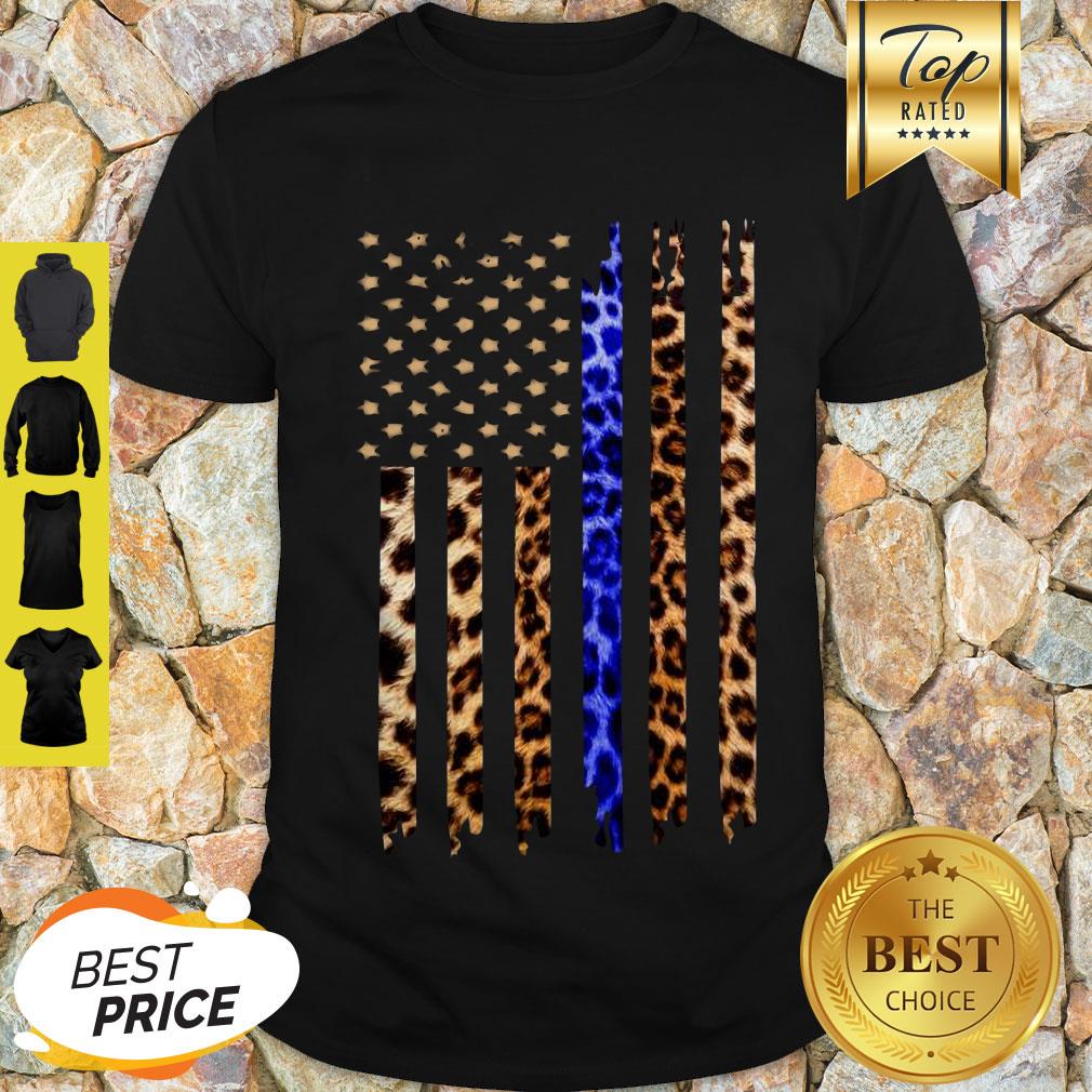 Premium Veteran Leopard American Flag Shirt