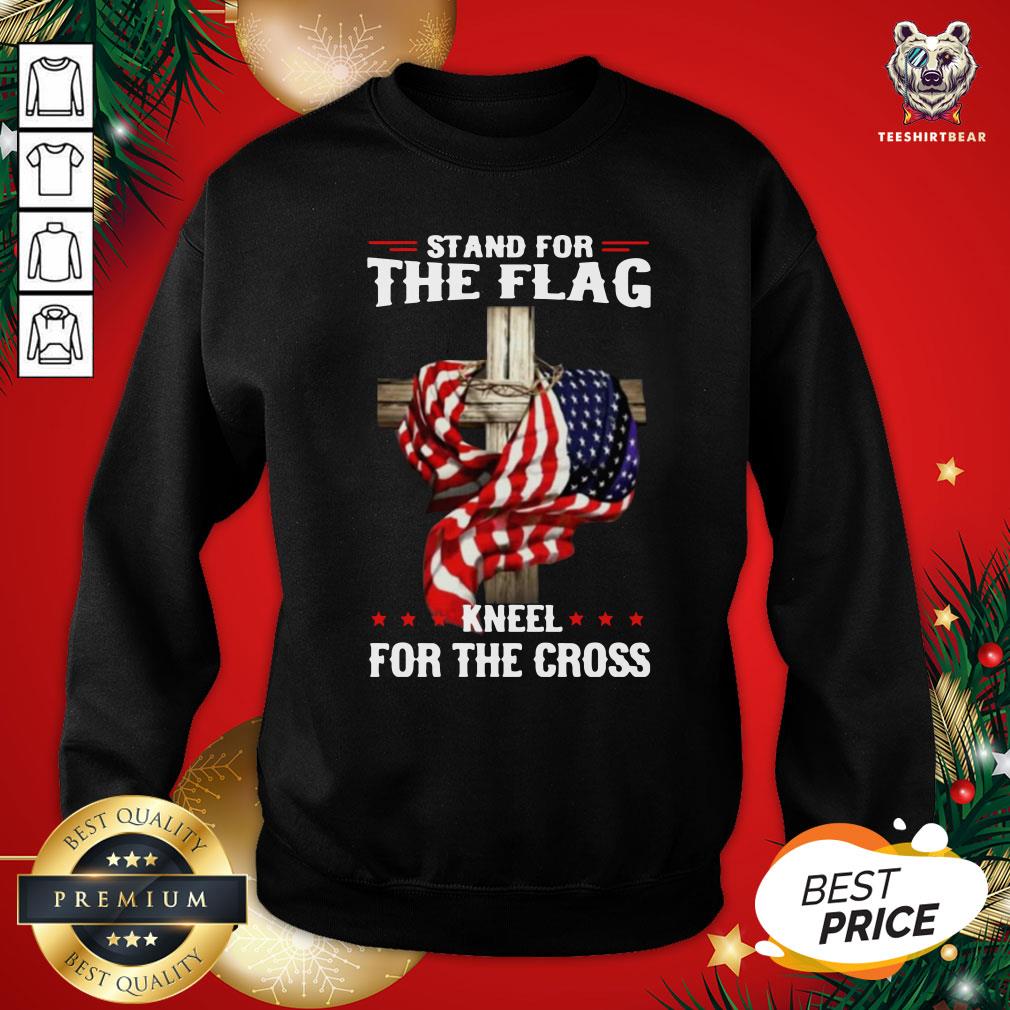 Pretty American Stand For The Flag Kneel Dot The Cross Shirt