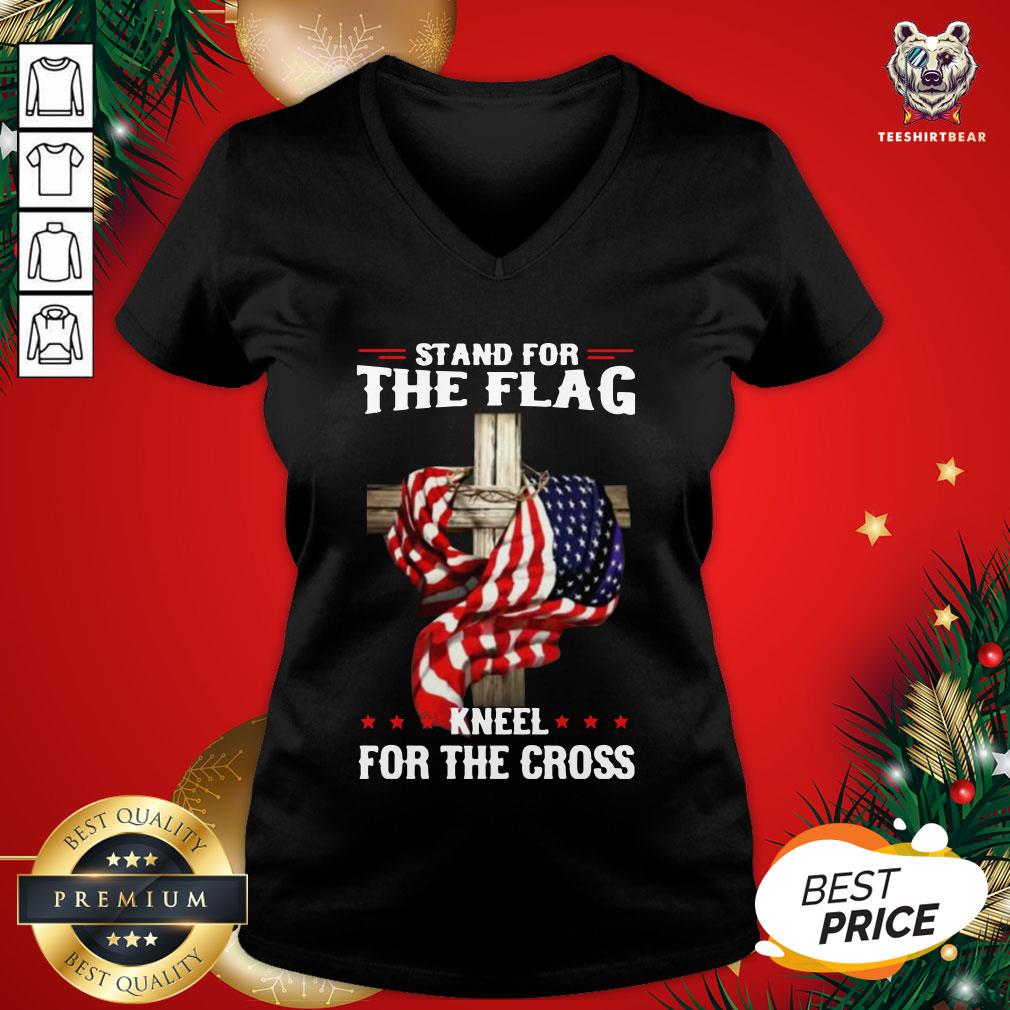 Pretty American Stand For The Flag Kneel Dot The Cross Shirt
