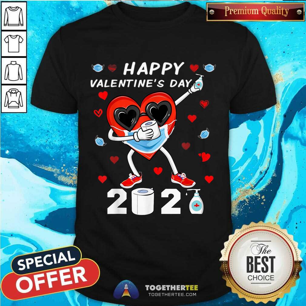 Pretty Dabbing Heart In A Mask Happy Valentines Day 2021 Shirt T-Shirt
