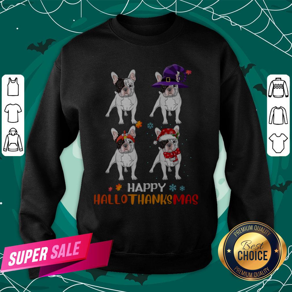 Pretty French Bulldog Retriever Happy Hallothanksmas Shirt
