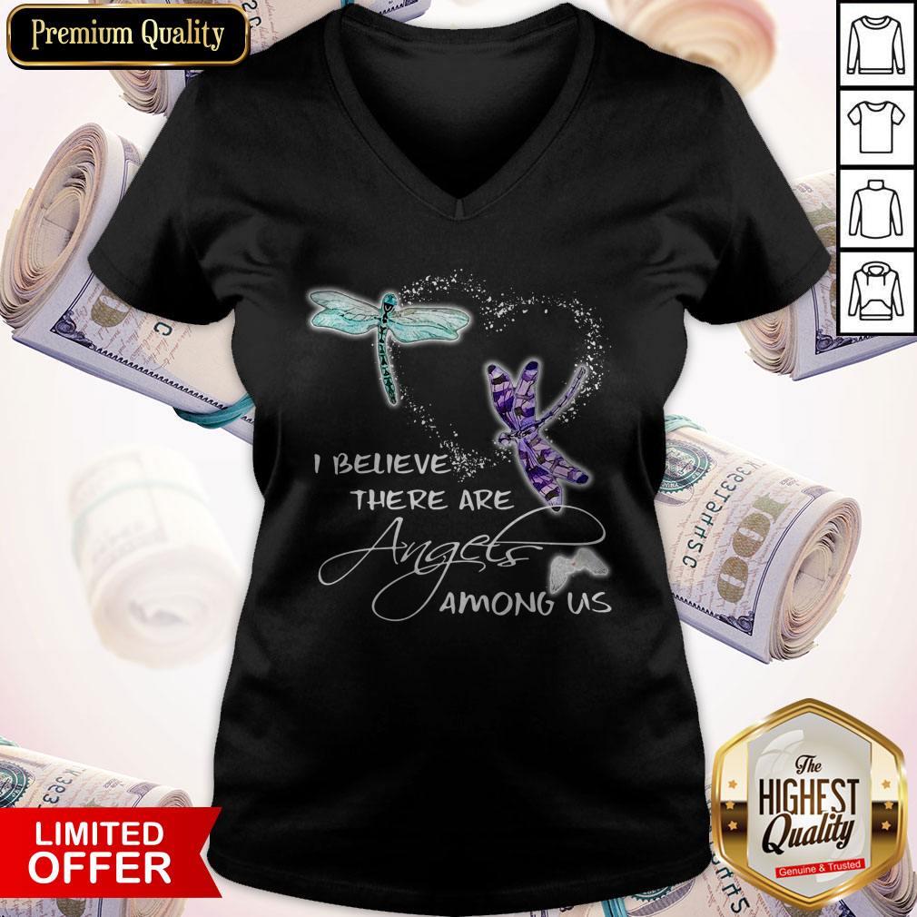 Pretty I Believe There Are Angels Among US Dragonfly Shirt