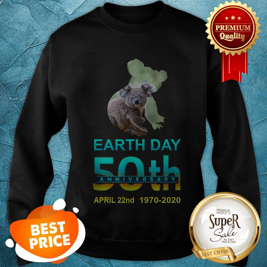 Pretty Koala Silhouette Earth Day 50th Anniversary April 22nd 1970-2020 Shirt
