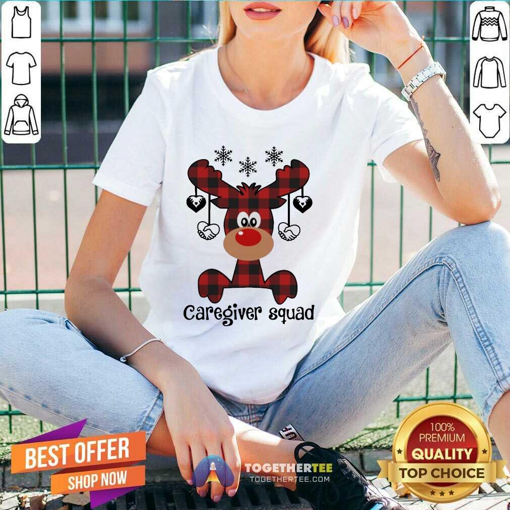 Pretty Reindeer Caregiver Squad Christmas Shirt