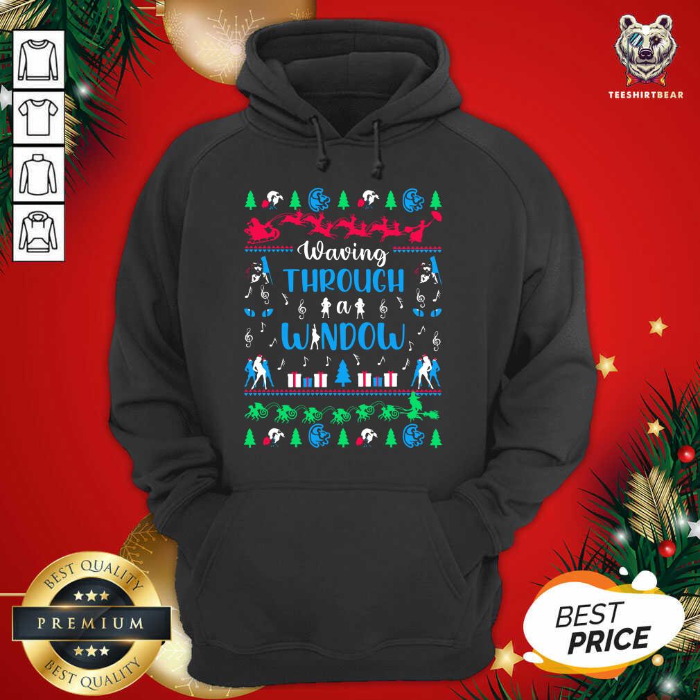 Pretty Waving Through Window Ugly Merry Christmas Shirt