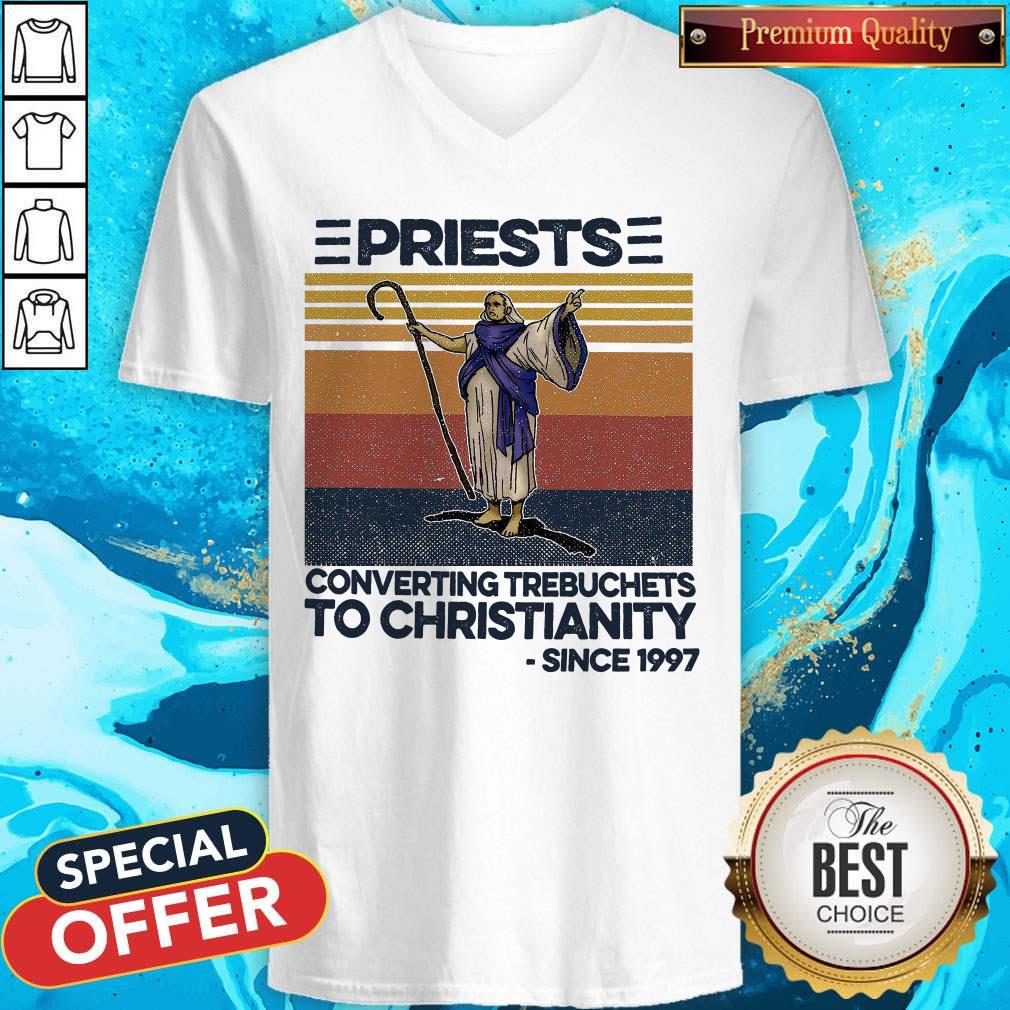 Priests Converting Trebuchets To Christianity Since 1997 Vintage Shirt