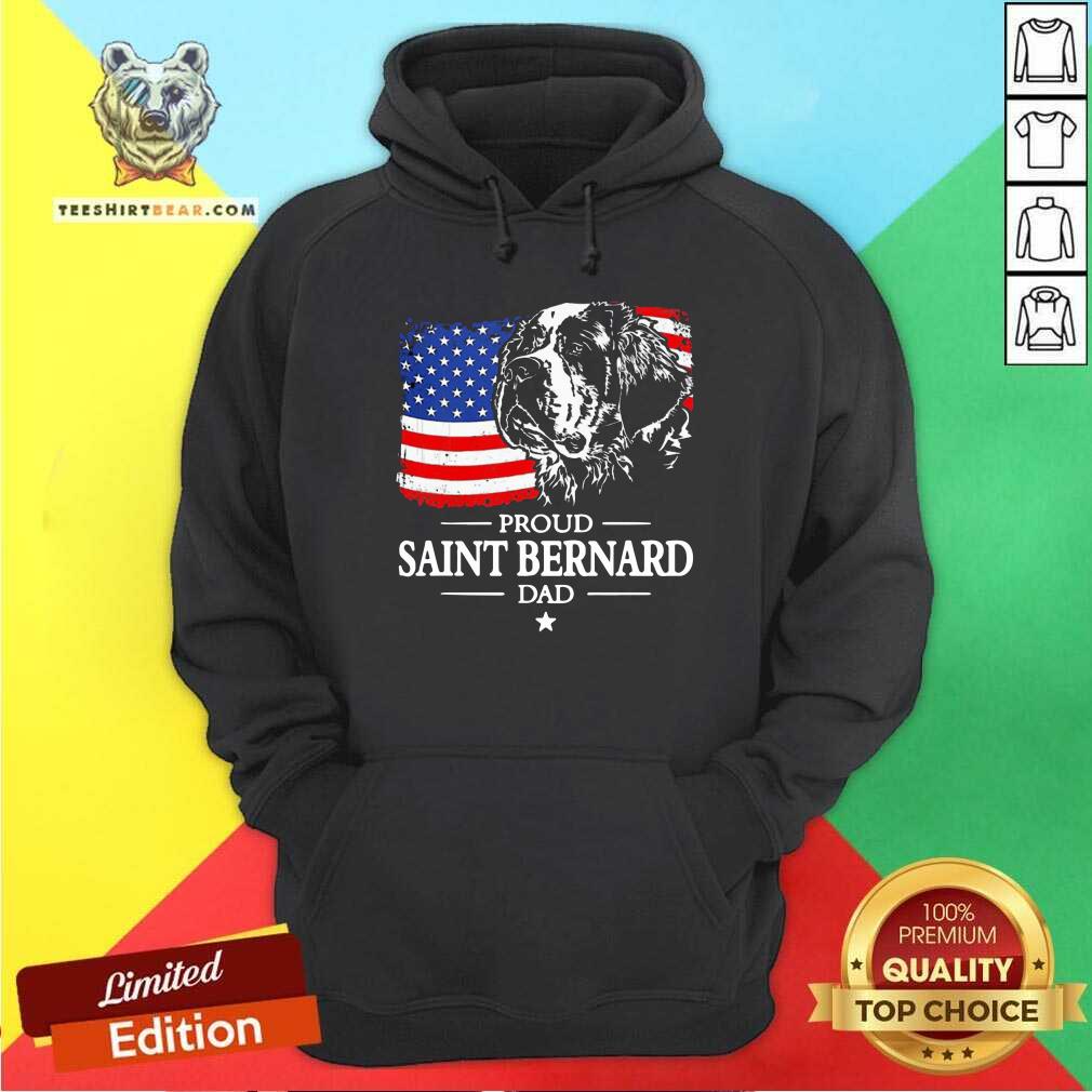 Proud Saint Bernard Dad American Flag Shirt
