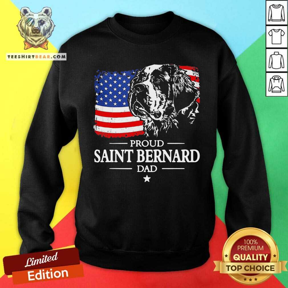 Proud Saint Bernard Dad American Flag Shirt