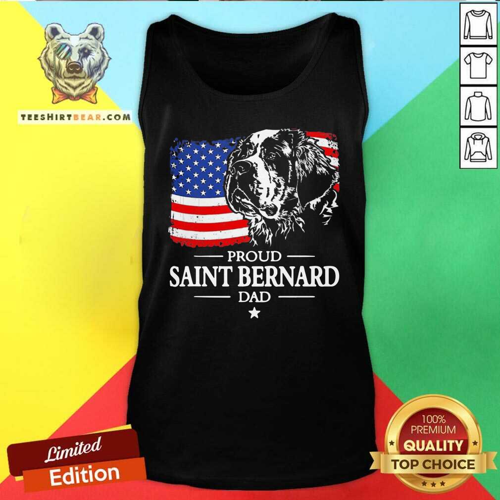 Proud Saint Bernard Dad American Flag Shirt