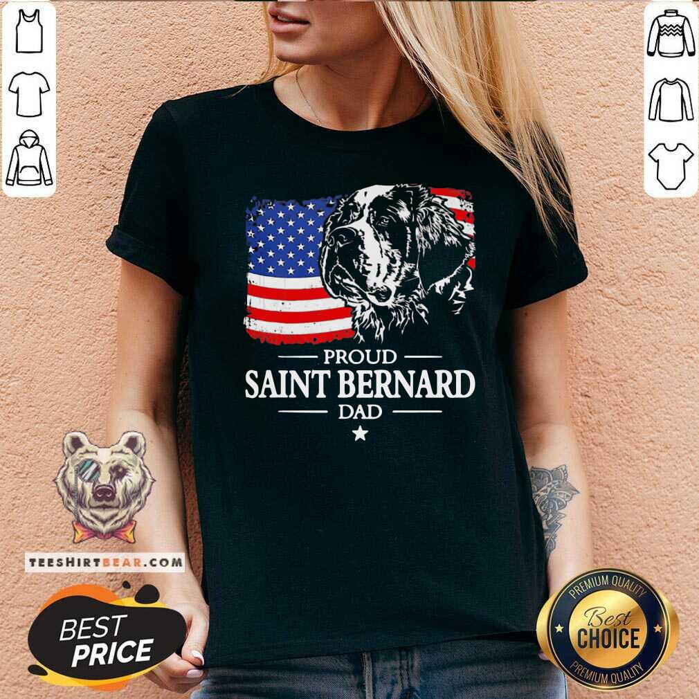 Proud Saint Bernard Dad American Flag Shirt
