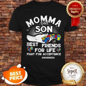 Nice Momma And Son Best Friends For Life Fight For Acceptance Autism Awareness Shirt