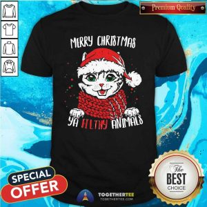 Cute Merry Christmas Ya Filthy Animals Cat Christmas Shirt