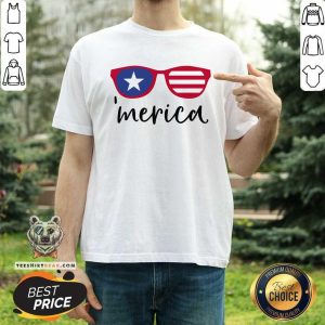 Cool Merica Glasses American Flag Shirt