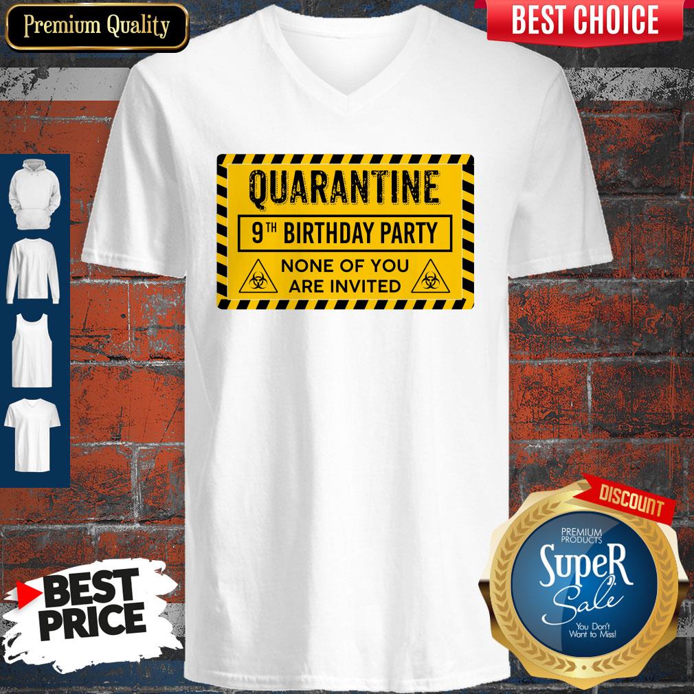 Quarantine 9th Birthday Party None Of You Are Invited Biohazard Symbol Shirt