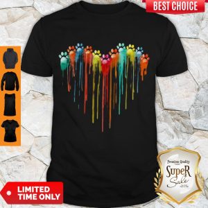 Premium Dog Foots Color Heart Shirt