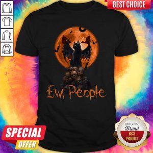 Cute Ew People Black Cat Bats Moon Skull Halloween Shirt
