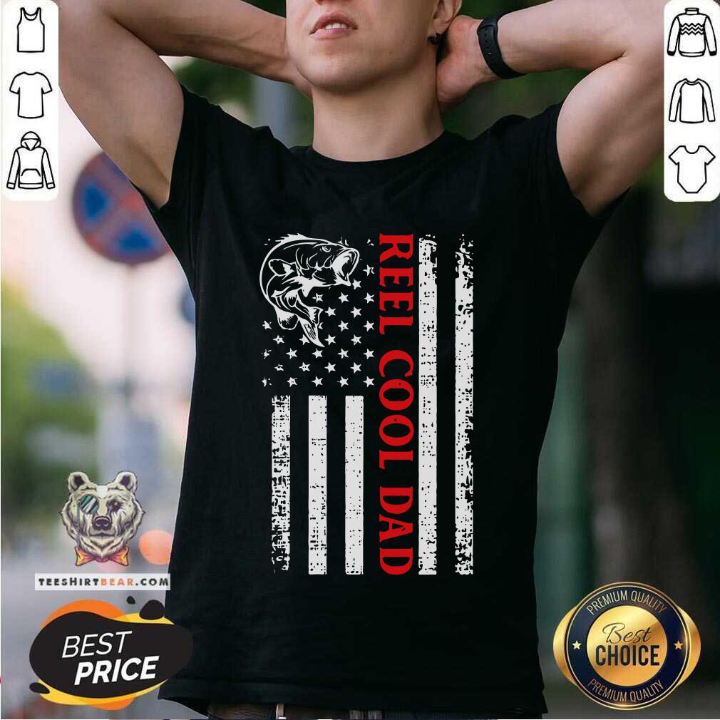 Reel Cool Dad Fishing American Flag Shirt